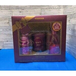 Fireside Fig Bath Salt, Candle  and bubble bath Set New In Box